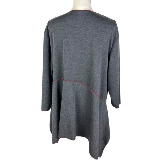 Noblu Lagenlook Artsy Asymmetrical Hem Tunic Top Patchwork 3/4 Sleeve Size Large - Picture 4 of 7